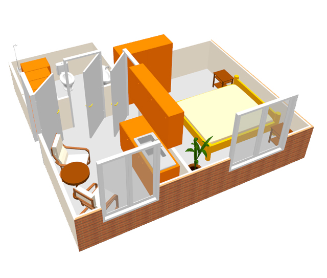 Apartment Juist der Pension Hohaus in Altharlingersiel - 3D Ansicht